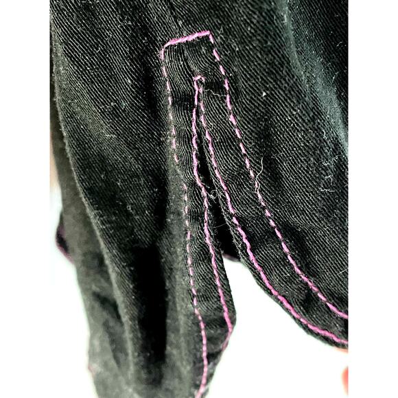 Bob Mackie Black Floral Embroidered 90s Western Shirt Shacket Small - Picture 6 of 7